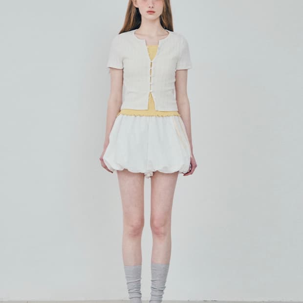 하네 스트라이프 벌룬 스커트 팬츠 Milk Foam