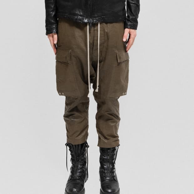 릭오웬스 왁스드 린넨 카고 팬츠 (50)