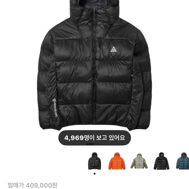 [L] 나이키 ACG 루나레이크 패딩 블랙