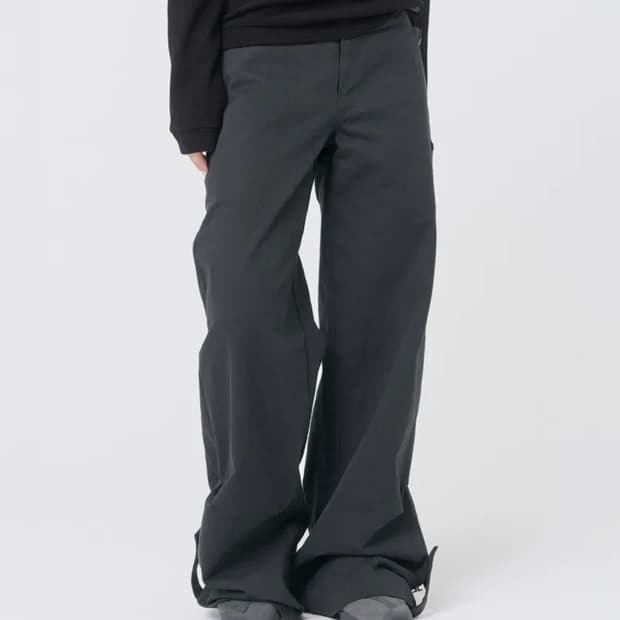 미세키서울 Flap layered wide pants CHARCOAL