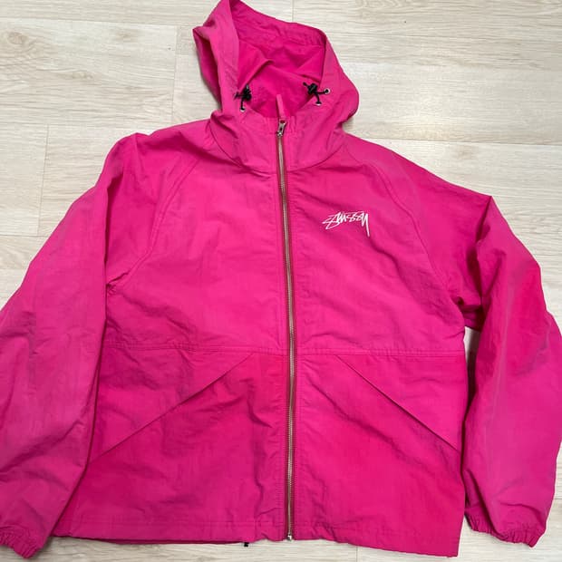 스투시 웨이브 다이 비치쉘 자켓 푸시아 M사이즈