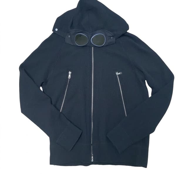 Cp컴퍼니 니트 후드 집업 블랙 100