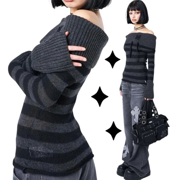 밍가런던 오프숄더 니트