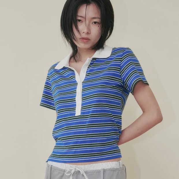 플리즈프로젝트 스트라이프 pk 티셔츠