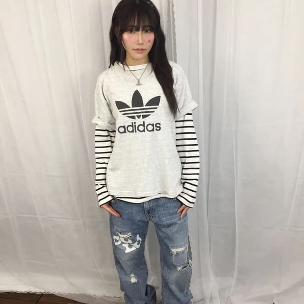 90s Adidas USA Trefoil Crop Tee