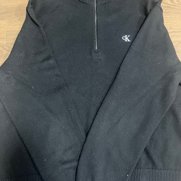 캘빈클라인 반 집업 니트