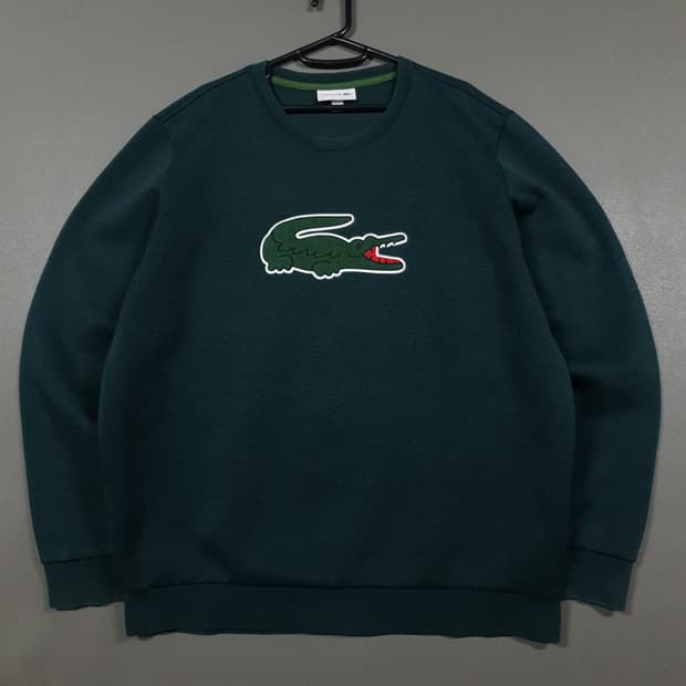 국내 110) 라코스테 신형 빅크록 맨투맨 티셔츠 스웻셔츠 다크 그린