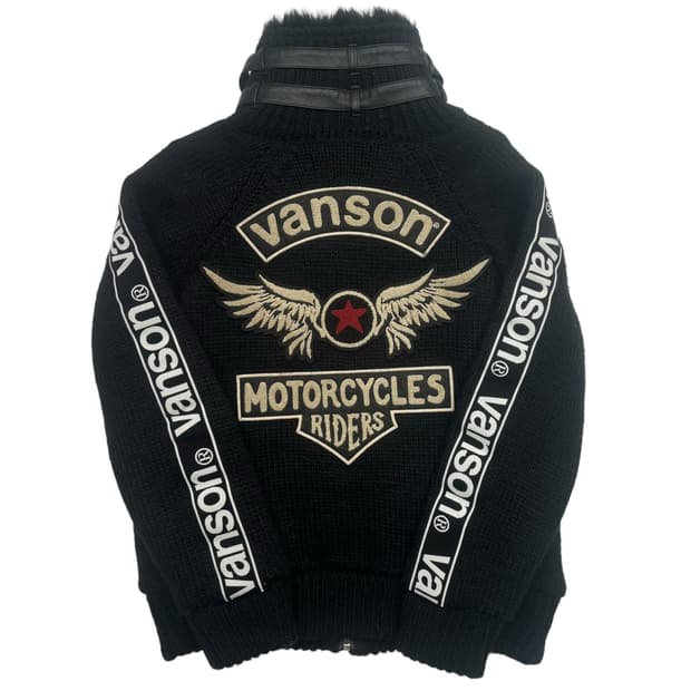 밴슨 레더 윙 로고 코위찬 자켓 M