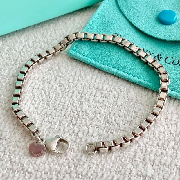 티파니 실버 베네치안 팔찌 18.5CM 남녀공용(컨디션굿)