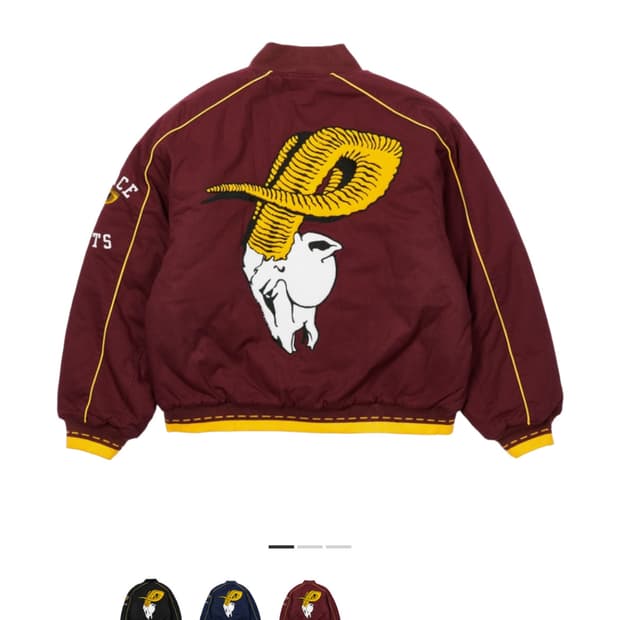 (판매)팔라스 고트 바시티 자켓 버건디22SS