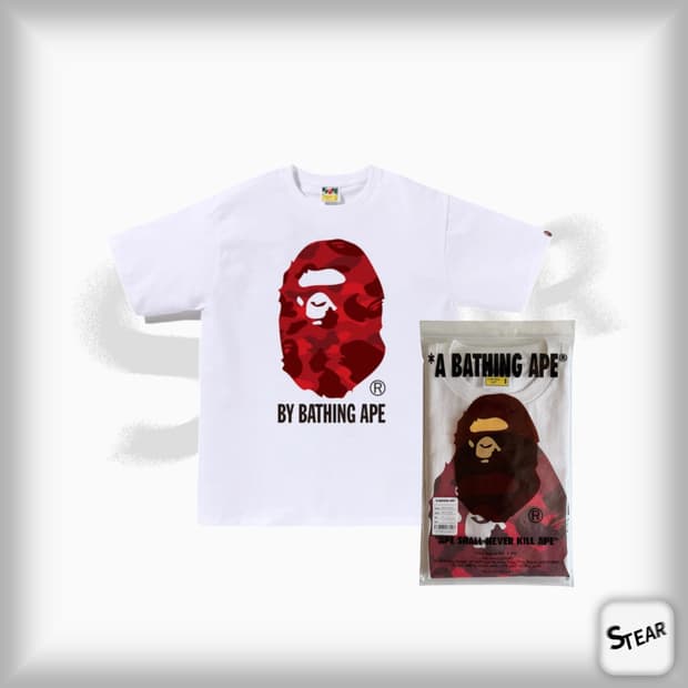 Bape abc카모 레드 반팔