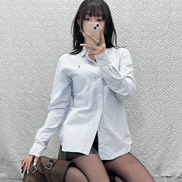 폴로 랄프로렌 빈티지 캐주얼 스트라이프 옥스포드 셔츠 L C11076
