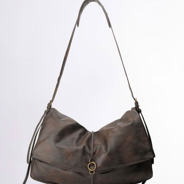 [스컬프터] Folded Slouchy Bag Deep Brown