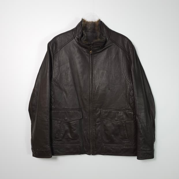 PAT 토끼털 안감 양가죽 자켓 L