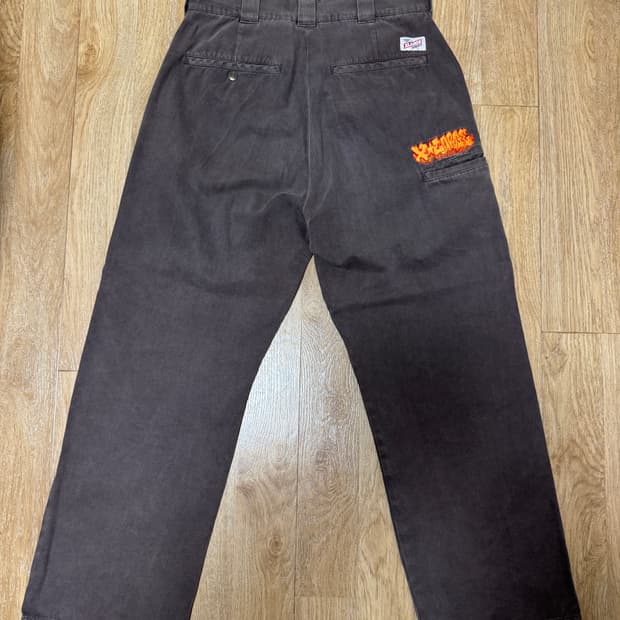 X LARGE 엑스라지 더블니 트윌 워크팬츠(워시드 브라운)