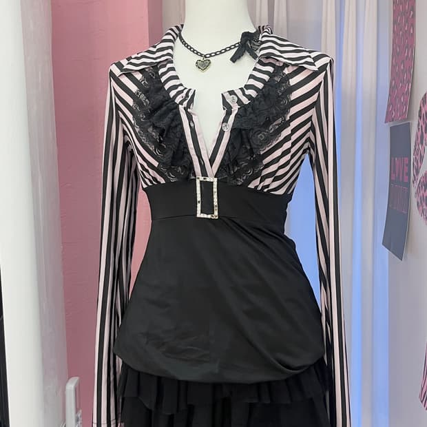 팝걸 빈티지 오네갸루 원피스