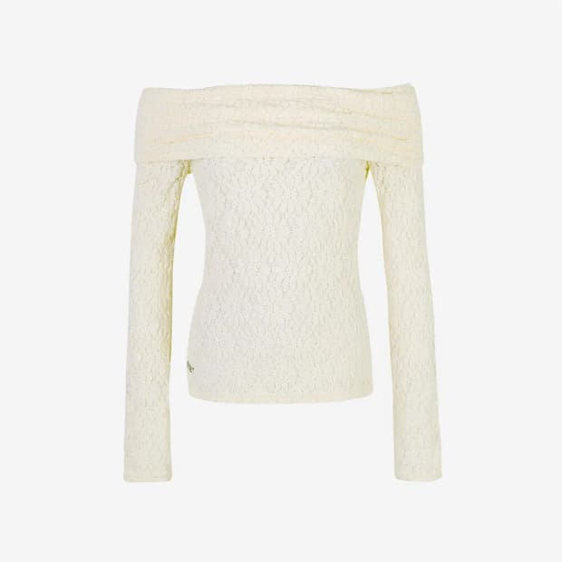 CERRIC DRAPE LACE TOP / CREAM