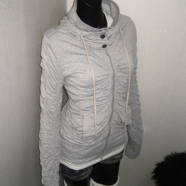 그레이 셔링 후드집업