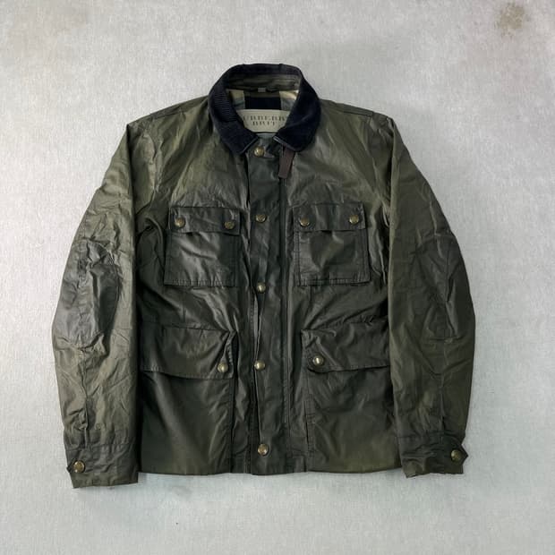 100 버버리 브릿 올리브 왁스 자켓 