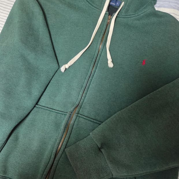 폴로 딥그린 후드집업 L