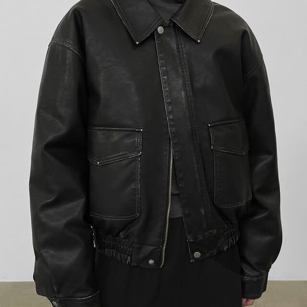 켈러디 빈티지 레더 점퍼 (4온스)