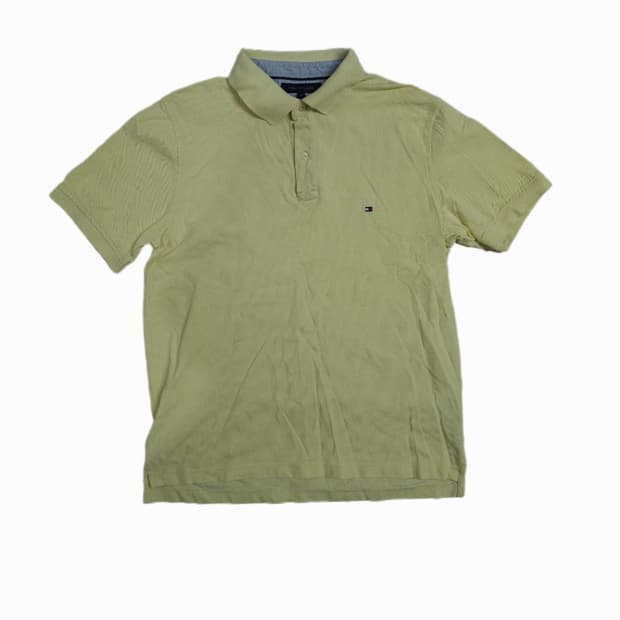 ​[XL] 타미힐피거 옐로우 코튼 피케 폴로 셔츠