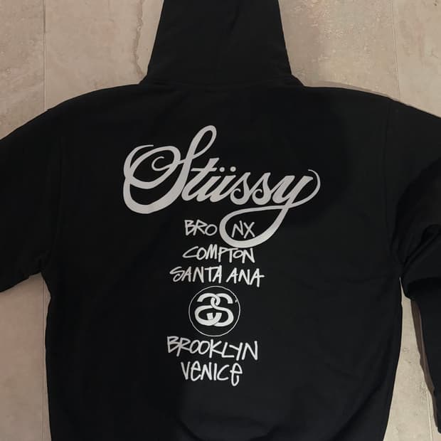 스투시 월드투어 후드티 블랙 m