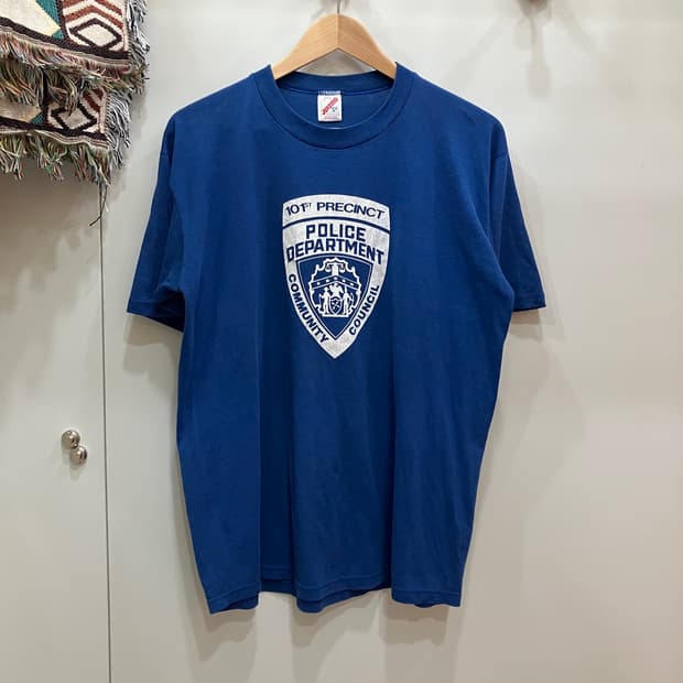 90s JERZEES USA 폴리스 티셔츠 made in USA