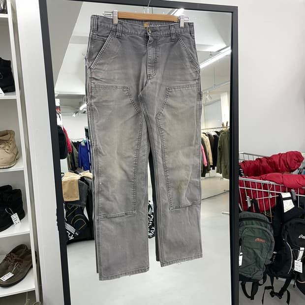 칼하트 OG 더블니 페이딩 카펜터 덕캔버스 워크팬츠