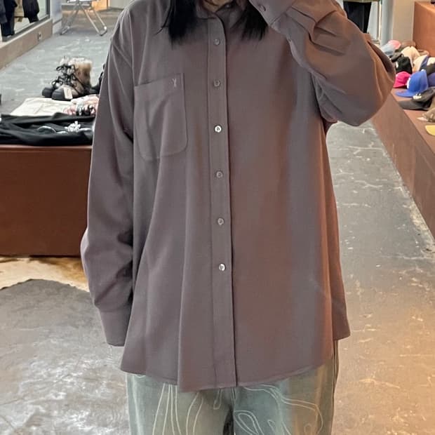 입생로랑 퍼플 원포켓 셔츠 H1757