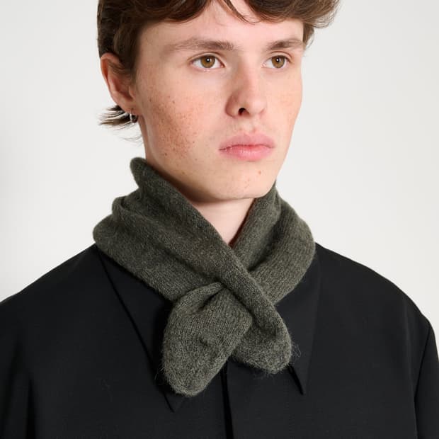 아워레가시 미니어쳐 스카프 모스 그린 퍼지 알파카