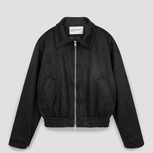 투웨이 블루종 스웨이드 밴딩 점퍼 자켓 [블랙]