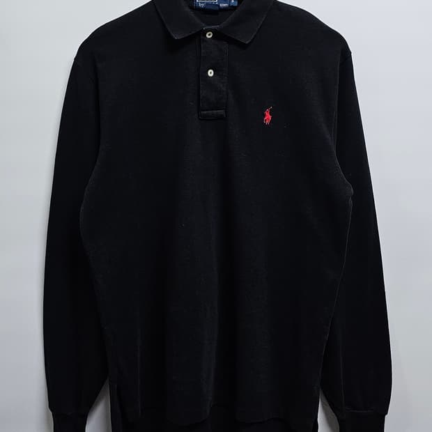 폴로 랄프로렌 블랙 긴팔 폴로셔츠 S