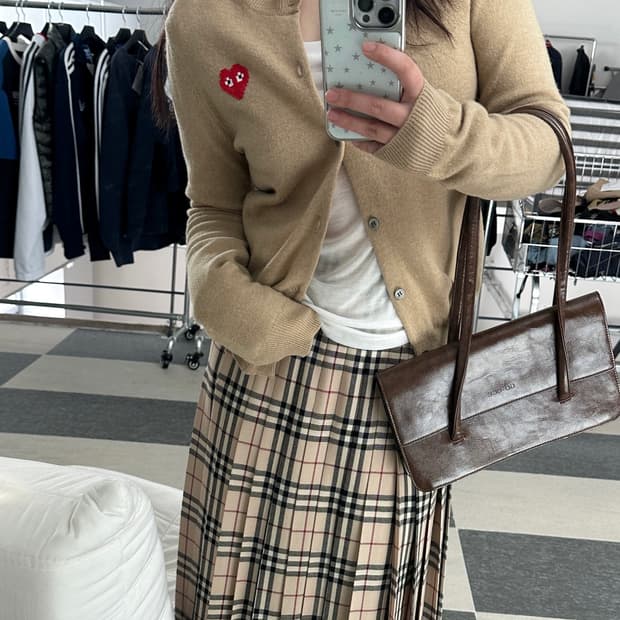 꼼데가르송 X 인베이더 23ss 카멜 울 가디건 