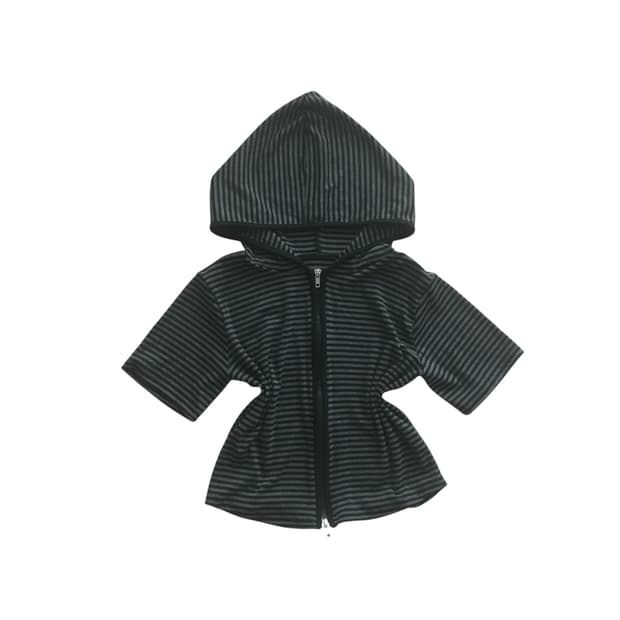 스트라이프 투웨이 반팔 집업