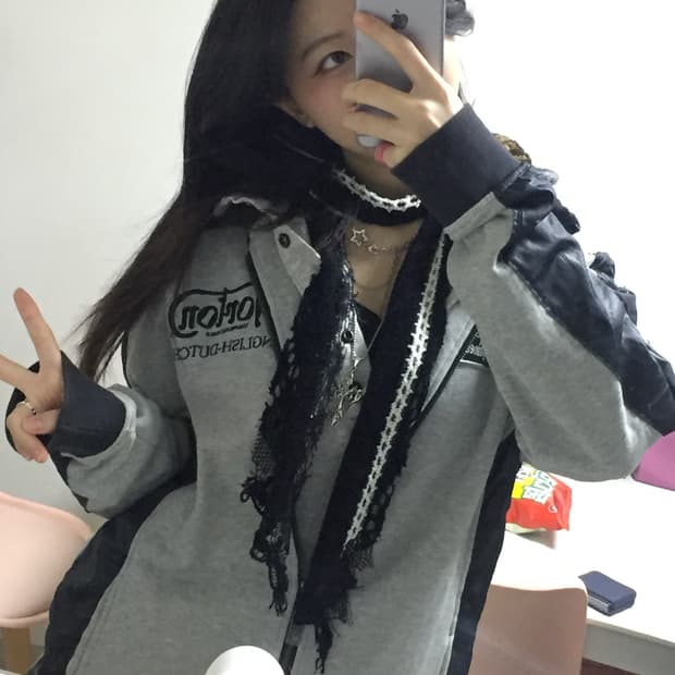 펑크 y2k 빈티지 후드집업