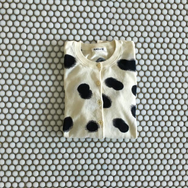 dot cream cardigan