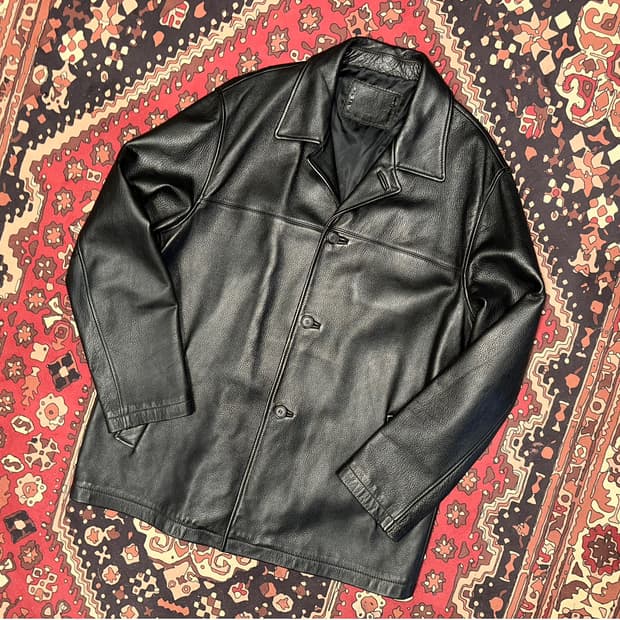 ( XL ) 가죽코트 가죽카코트 레더자켓 소가죽자켓 워크웨어 아메카지