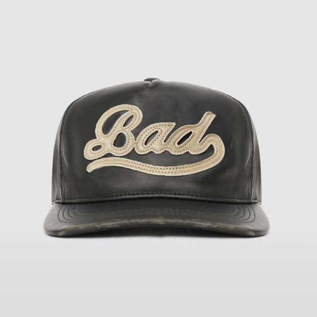 배드블러드 워시드 레더 볼캡 - 블랙