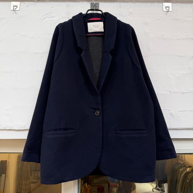 Tela 울 블렌드 블레이저 네이비 40