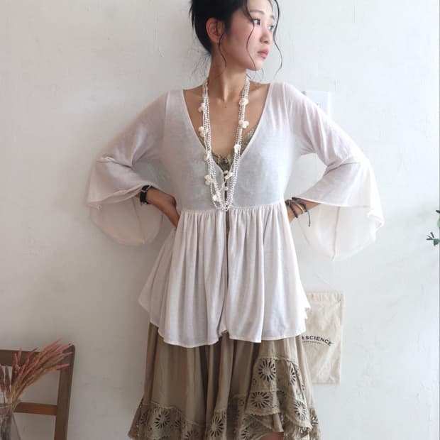 [Tsumori Chisato] Flare Tulle Cardigan