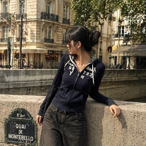 아베크롬비 네이비 집업 브랜디멜빌 느낌 