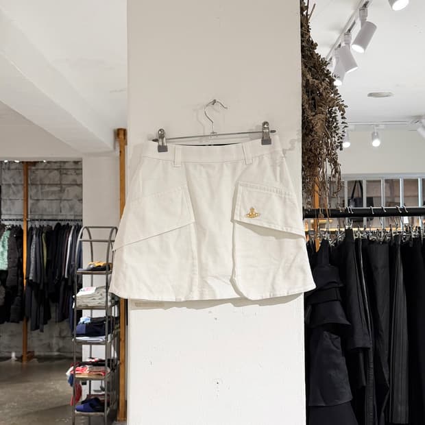 비비안 웨스트우드 화이트 앵글로매니아 골프 미니 스커트