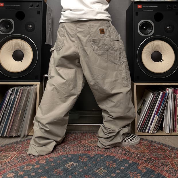 칼하트 가죽탭 싱글니팬츠