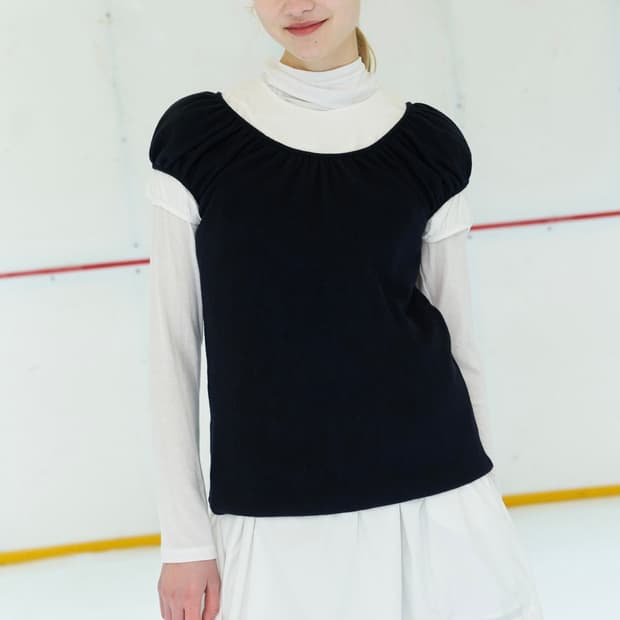 페스토 울셔링 블라우스 다크레이크