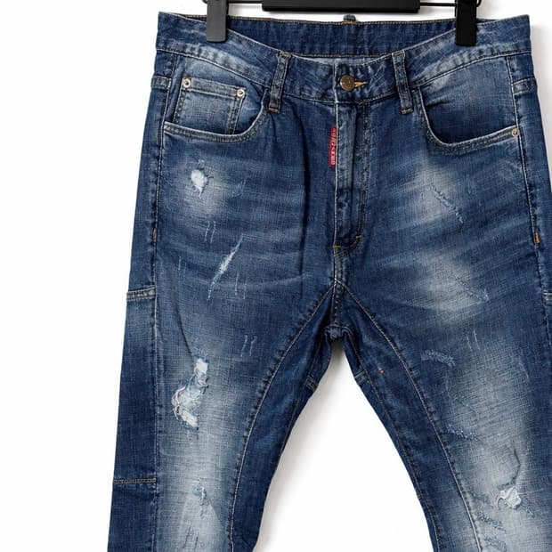 디스퀘어드2 타이디 바이커 데님 슬림핏 워싱 진 Y2K