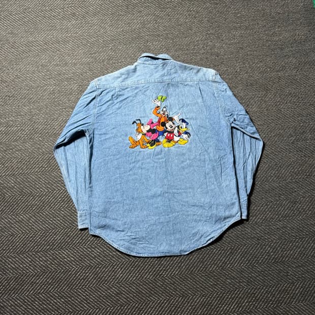 90s 디즈니스토어 게타 브라더스 연청 데님 셔츠 M