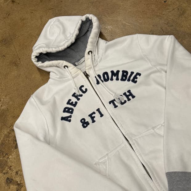 아베크롬비 화이트 그레이 후드집업
