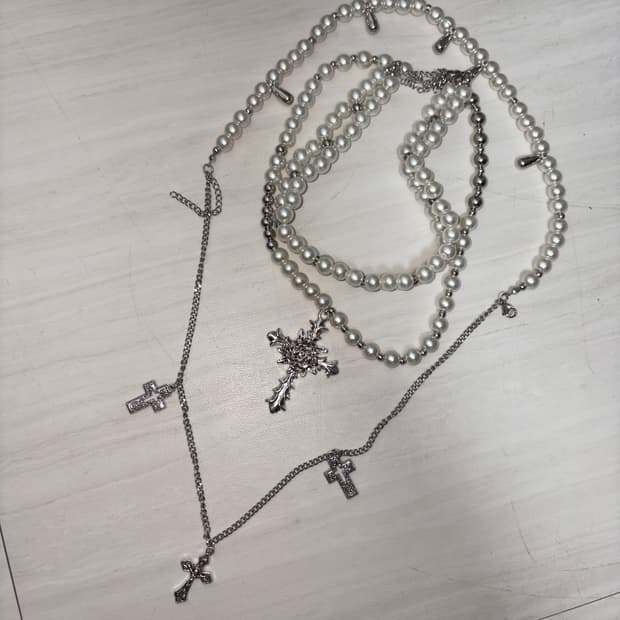 빈티지 고딕 목걸이 세트 고스펑크 오리엔탈 십자가