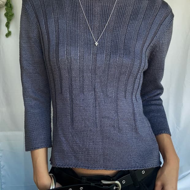 빈티지 7부 레이온 니트